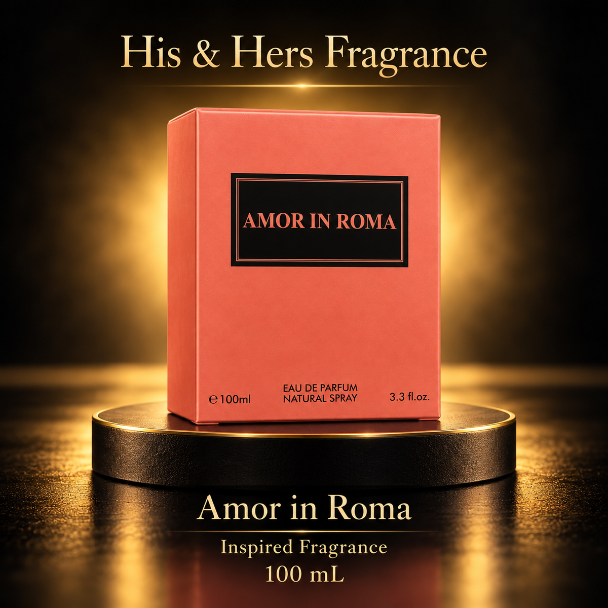 Amor in Roma 100 mL — His & Hers Fragrance black and gold product card