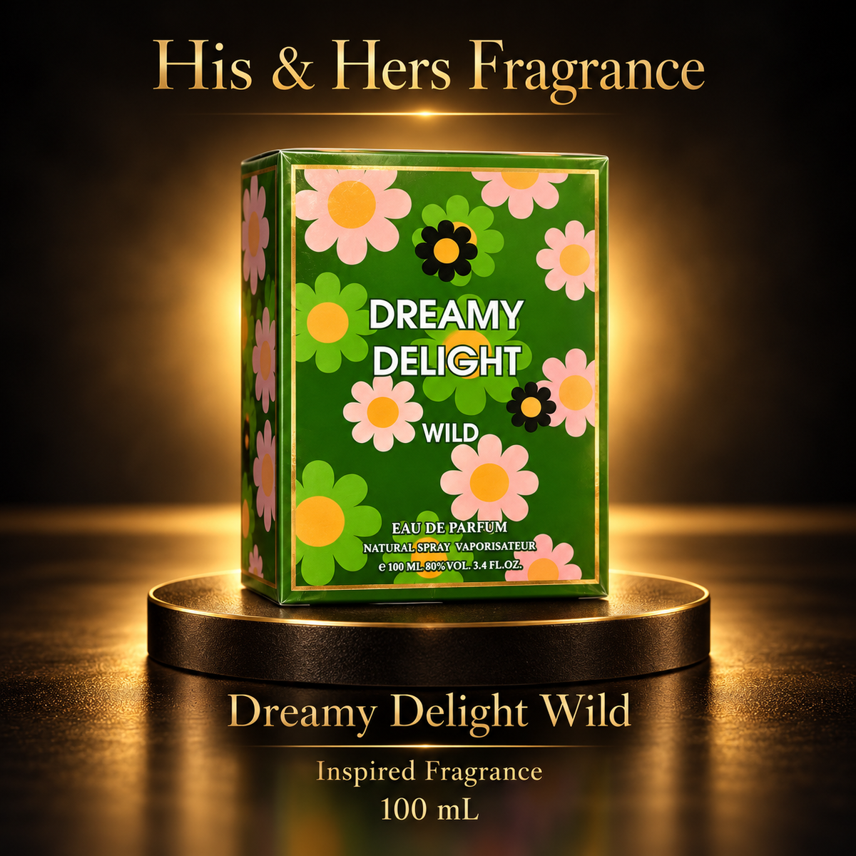 Dreamy Delight Wild 100 mL — His & Hers Fragrance black and gold product card