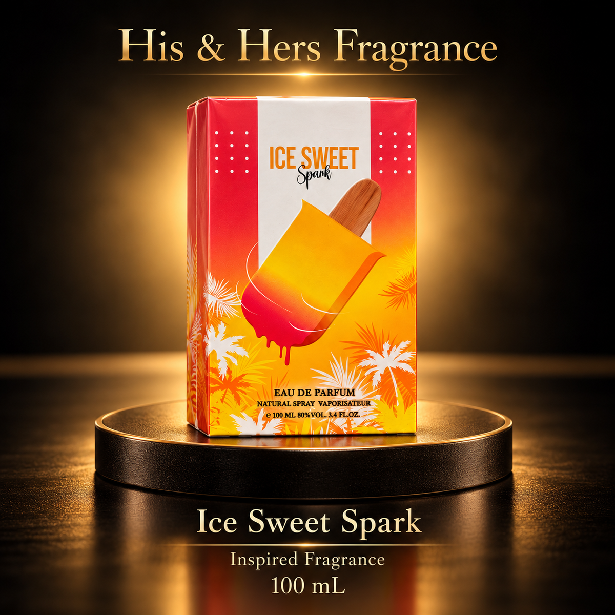 Ice Sweet Spark 100 mL — His & Hers Fragrance black and gold product card