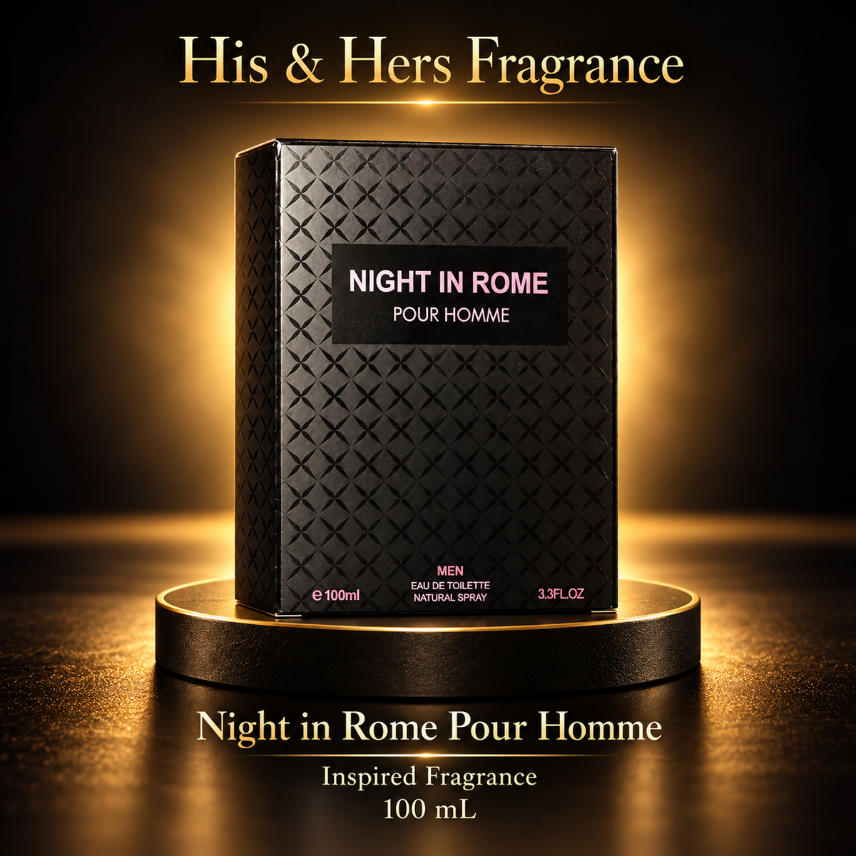 Night in Rome Pour Homme 100 mL — His & Hers Fragrance black and gold product card