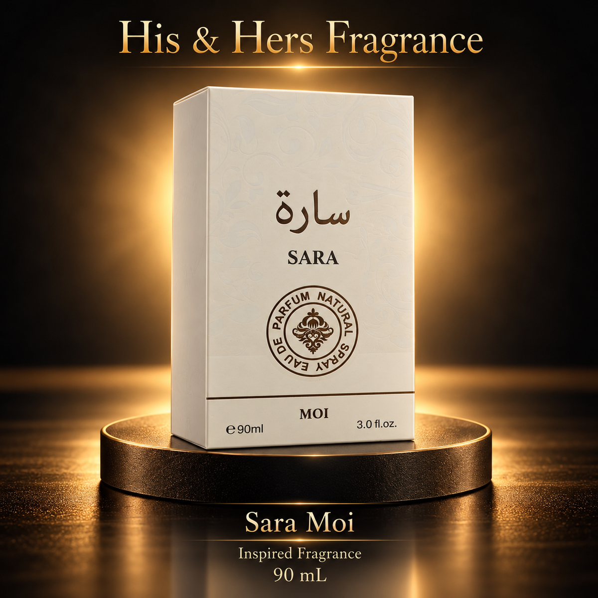 Sara Moi 90 mL — His & Hers Fragrance black and gold product card