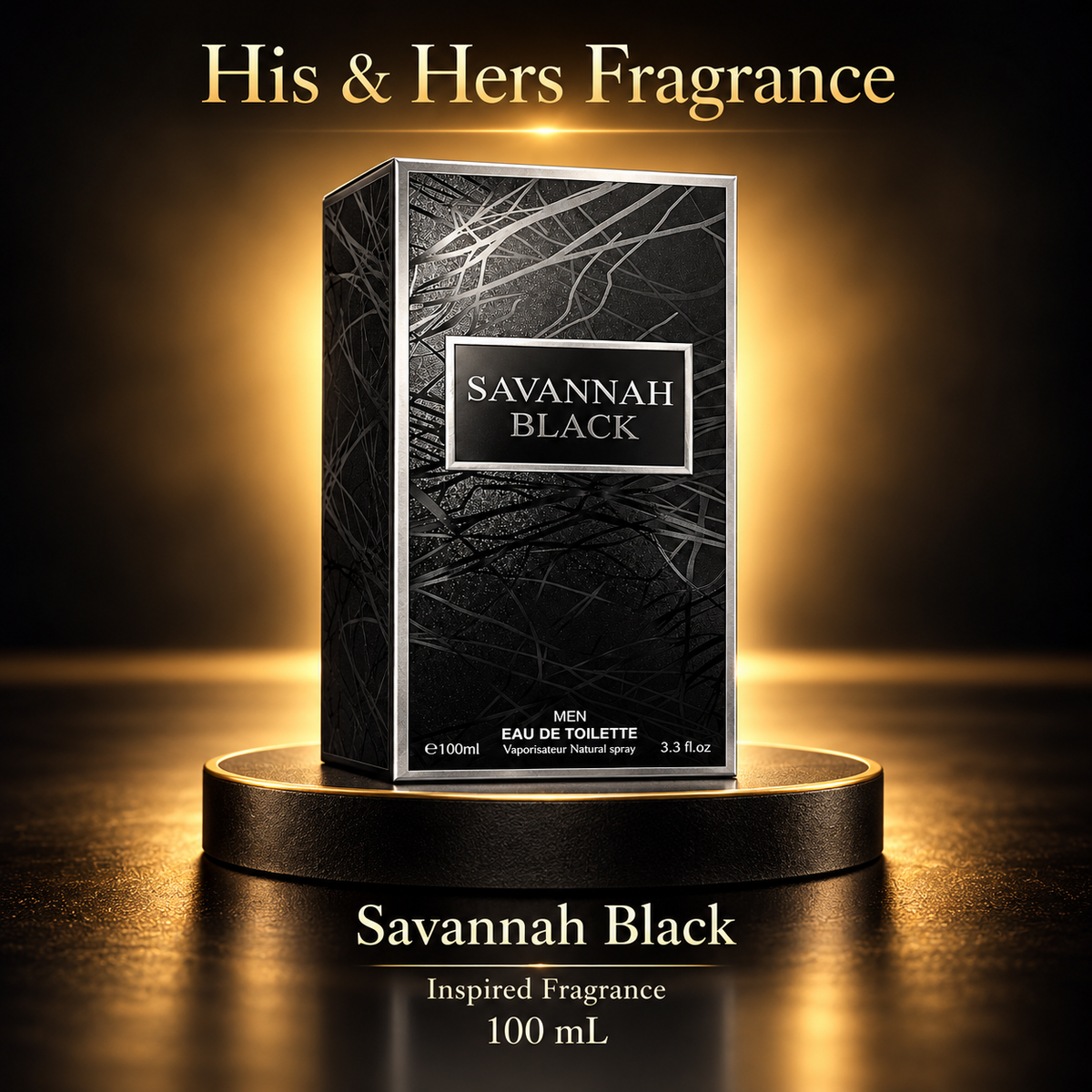 Savannah Black 100 mL — His & Hers Fragrance black and gold product card