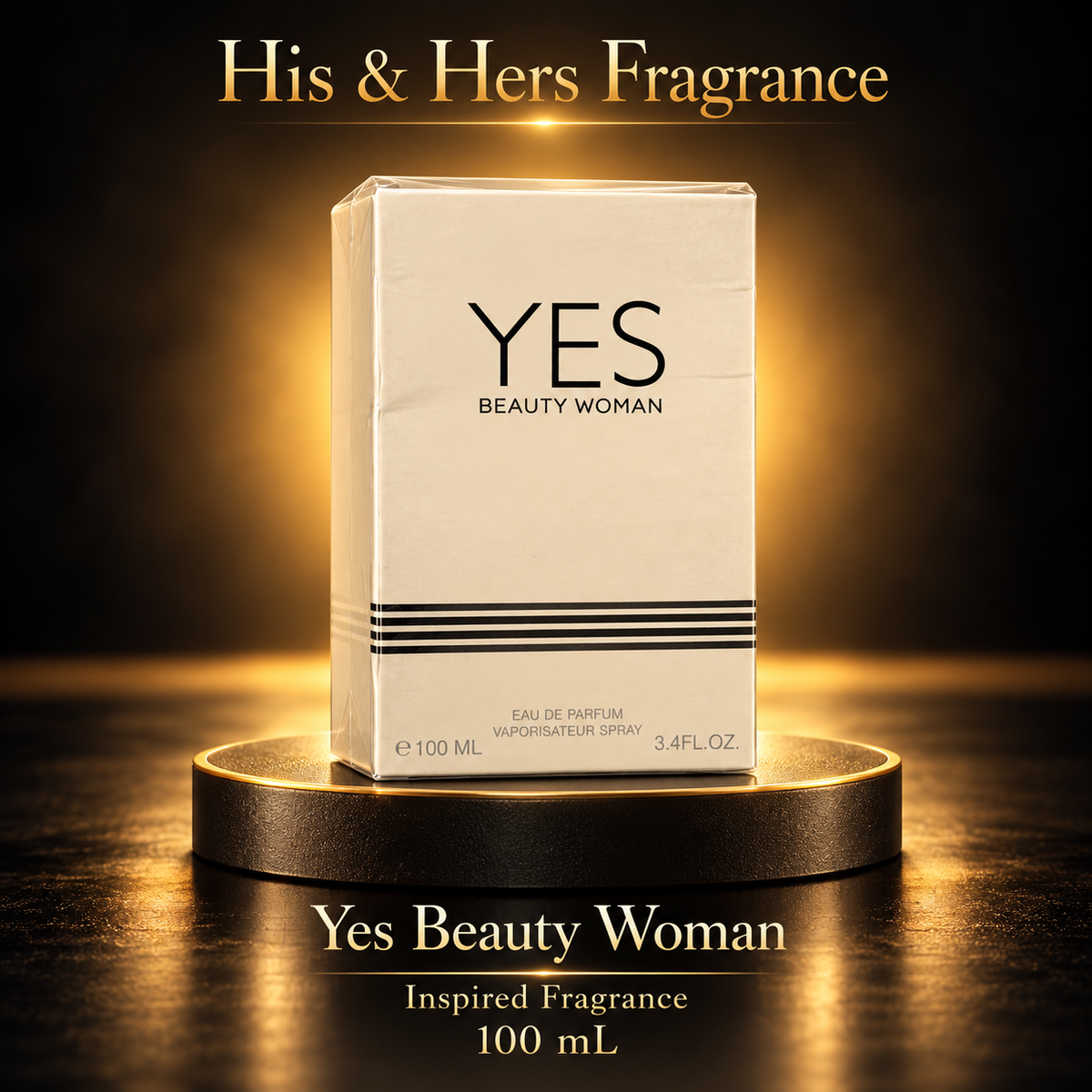 Yes Beauty Woman 100 mL — His & Hers Fragrance black and gold product card
